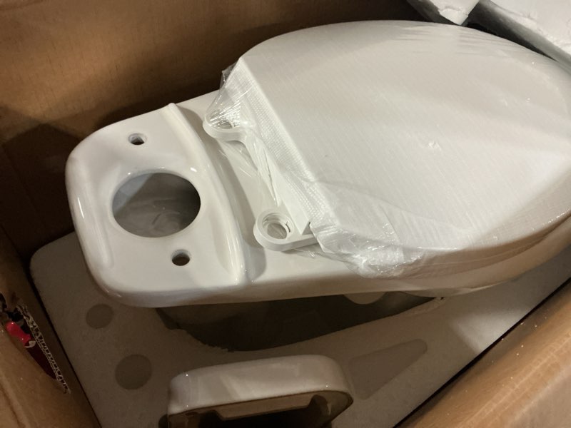 Condition photo showing Good Condition for two-piece toilets for bathrooms, extra tall toilet with 21" height, elongated with soft close seat, 
