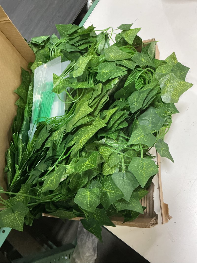 Condition photo showing Good Condition for comtelek fake vines for room decor 48pcs artificial ivy garland with clip 336ft green flowers hanging plants faux greenery leaves bedroom aesthetic decor for home garden wall wedding 336ft 48 pack