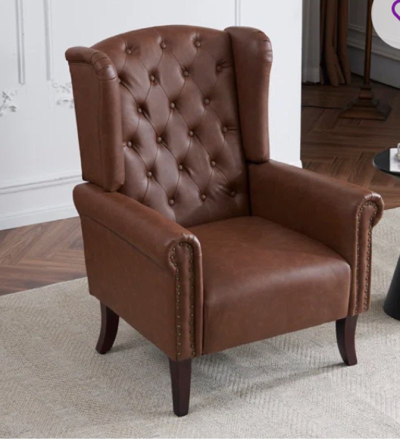 Everlynn Faux Leather Wingback Chair