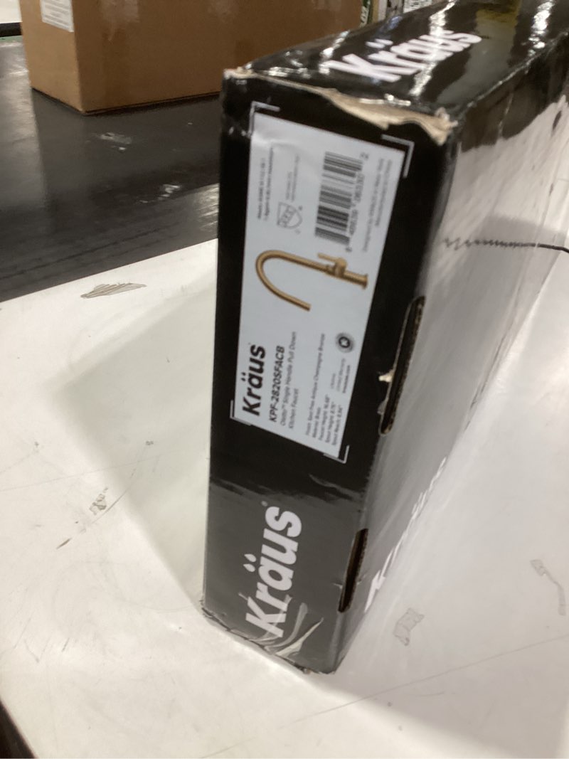 Condition photo showing New/Like New for KRAUS Oletto Single Handle Pull Down Kitchen Faucet in Spot Free Stainless Steel, KPF-2820SFS Spot Free Stainless Steel 17 inch Pull Down Faucet