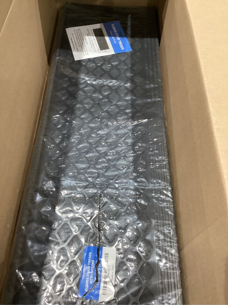 Condition photo showing Good Condition for finehous rubber stair treads non-slip outdoor 48”x10” (4-pack) – anti-slip step mat with nosing 48" x 10" 4