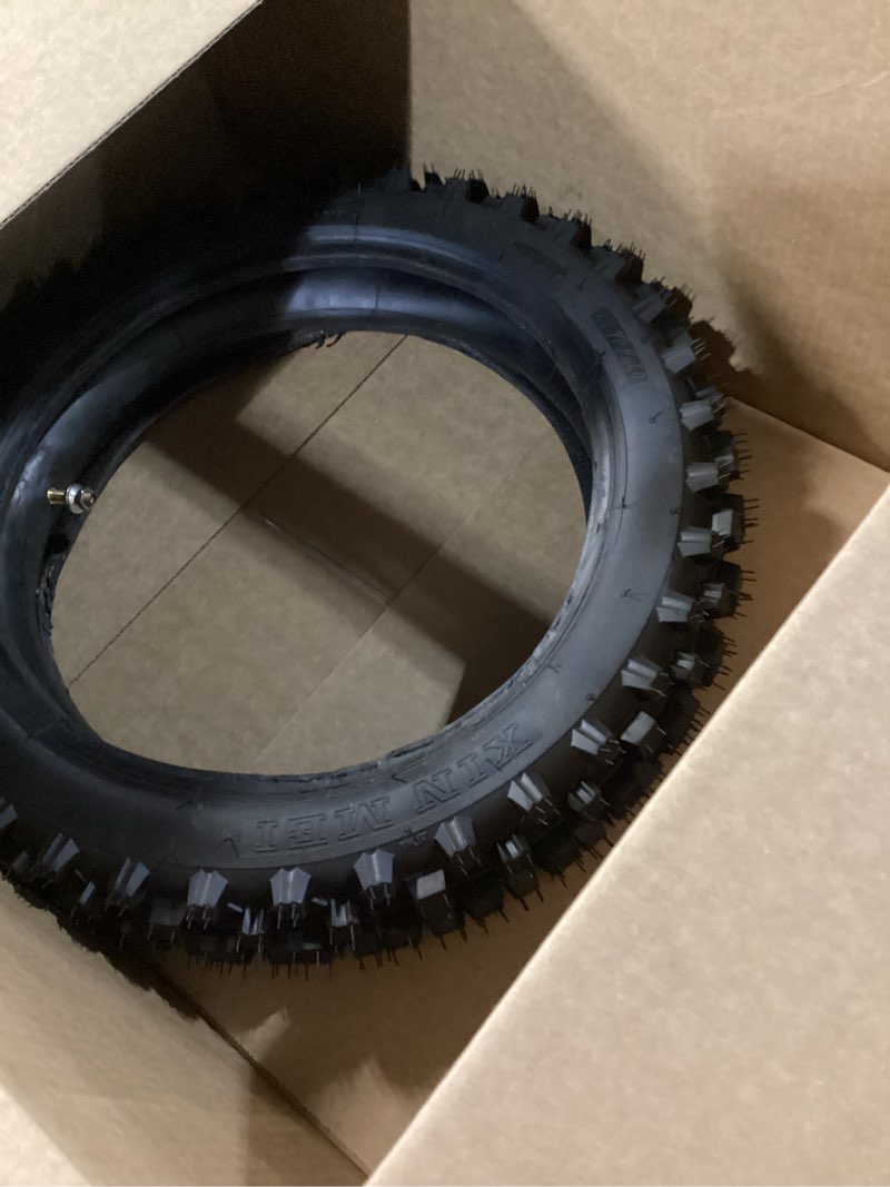 Condition photo showing As Is for grehua 3.00-12 80/100-12 dirt bike tire inner tube 12 inch rear for ssr 90cc 110cc 125cc pw80 crf70 crf110 xr70 klx110 kx65 ttr90 ttr110 jr80 baja dr70 coolster qg-214 off road motocross heavy duty 80/100-12 tire inner tube
