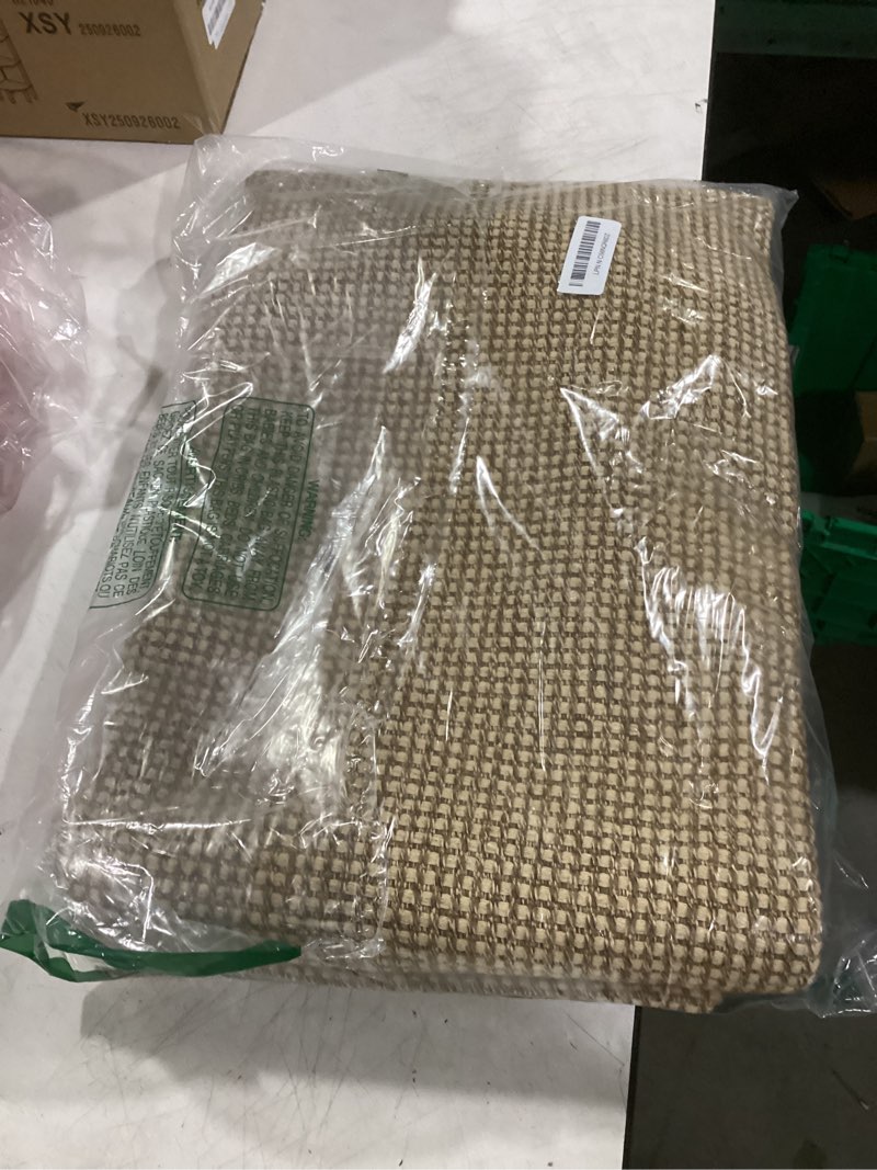 Condition photo showing Good Condition for earthall woven area rug 4x6 ft washable rugs for entryway non slip braided throw rugs bedroom carpet cotton entry rug cotton floor carpets for bedroom dining room living room, orange/tan/brown 4' x 6' (rectangular) orange/tan/brown
