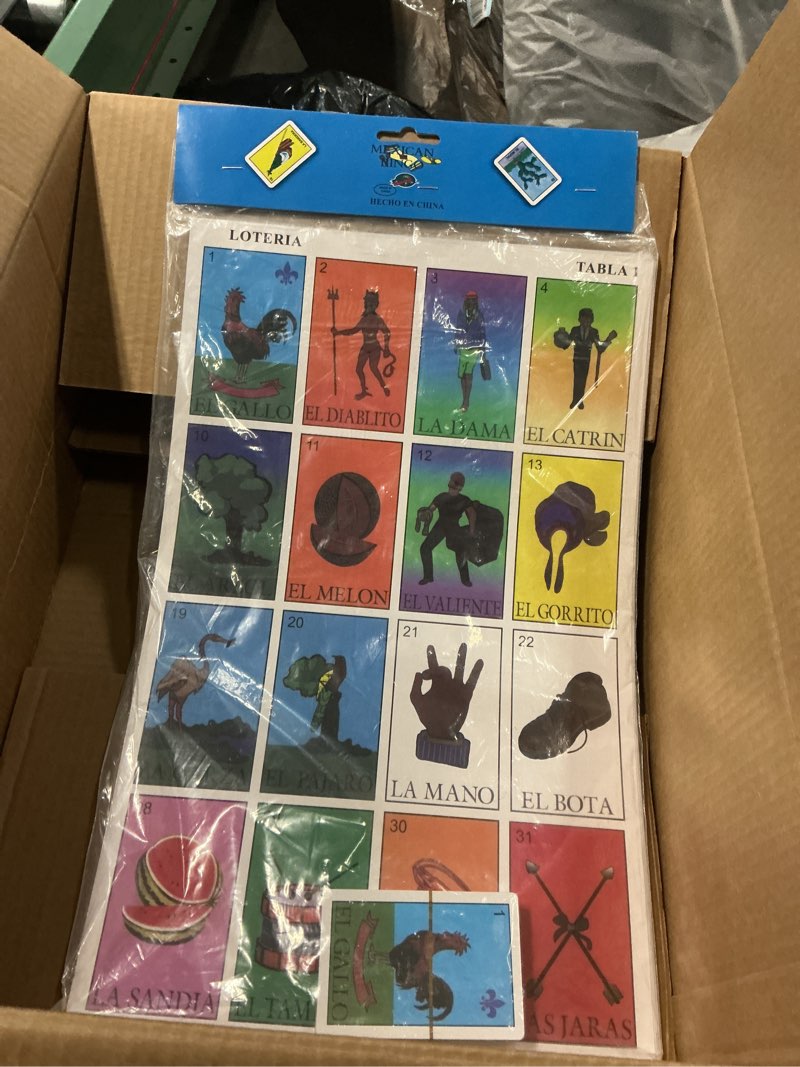 Condition photo showing New/Like New for Lottery Mexican Bingo Card Pack, 11” x 17”