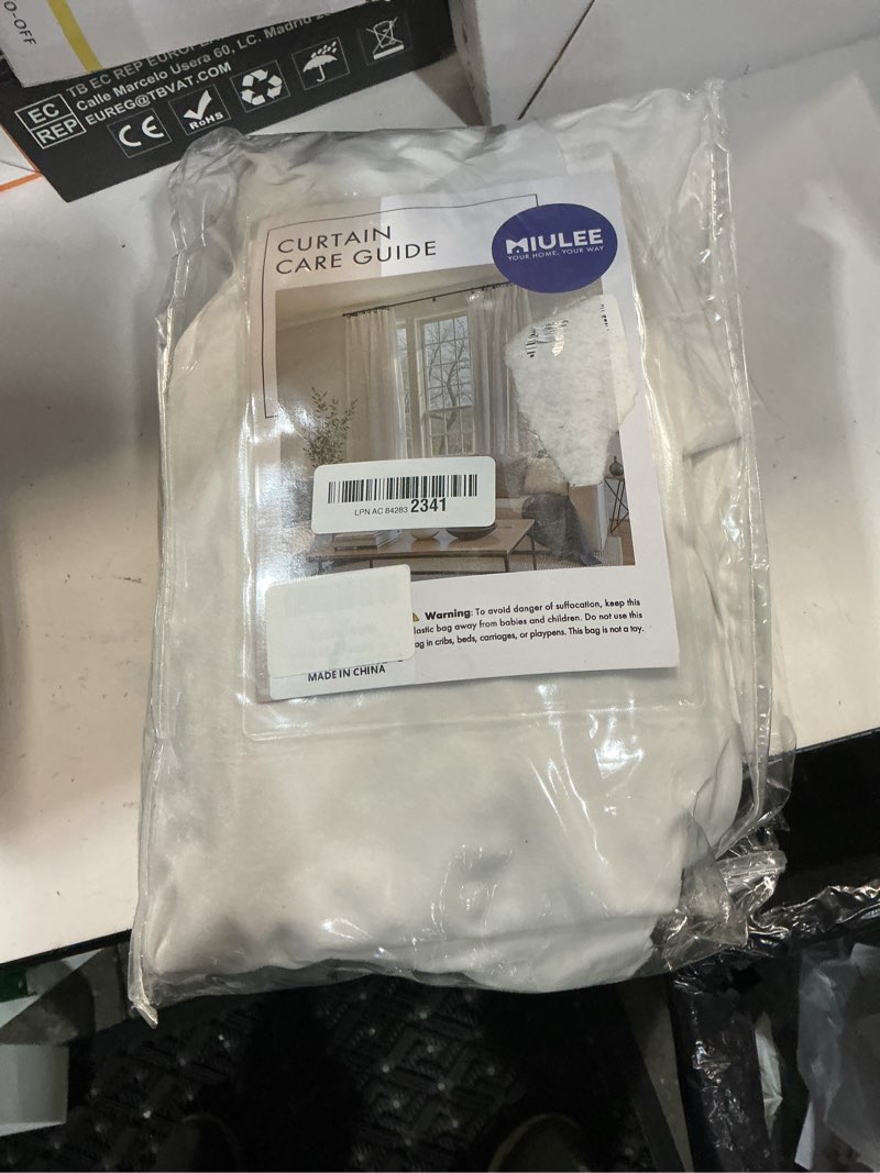 Condition photo showing New/Like New for miulee velvet curtains 72 inches long 2 panels set for living room bedroom, cream pinch pleat back tab luxury thermal insulated light blocking drapes pleated blackout window curtains with hooks ivory ivory 50"w x 72"l (pack of 2)