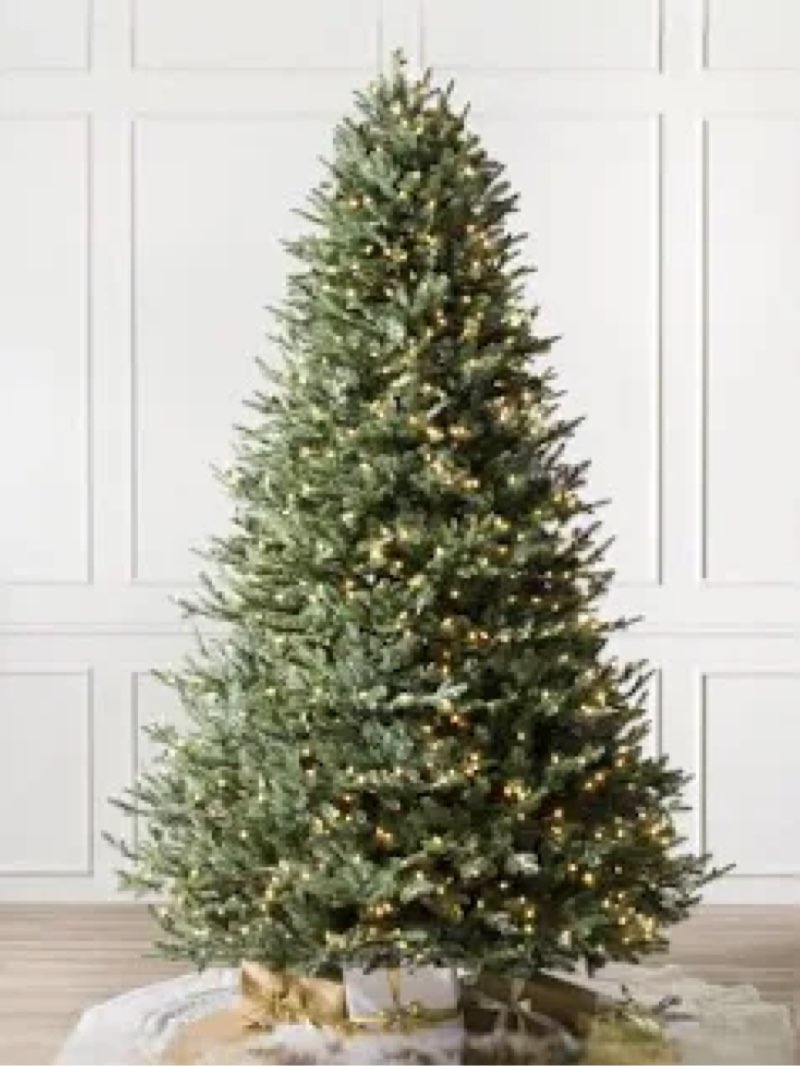 bh balsam fir, most realistic, 7.5 ft, green, artificial christmas tree, with 900 warm white led clear lights by balsam hill