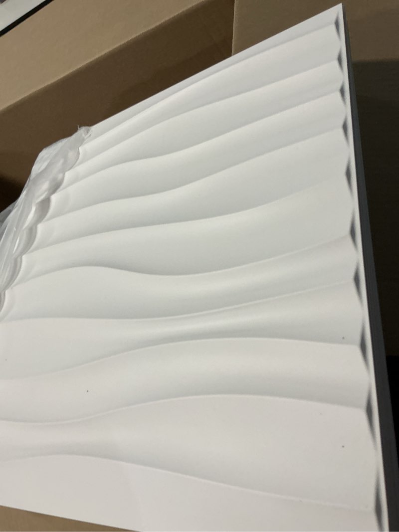 Condition photo showing Good Condition for 12pcs 3d wall panels for indoor wall decoration,pvc pattern for living room hall bedroom hotel office,black,
