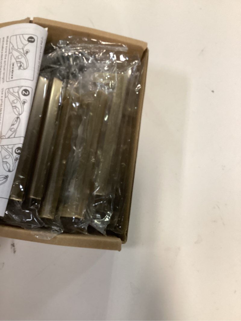 Condition photo showing Good Condition for ravinte cabinet handles solid slim champagne bronze 10 pack 3-1/2 inch hole center square bar drawer handles kitchen cabinet pulls drawer kitchen cabinet hardware 10 3-1/2 inch hole center