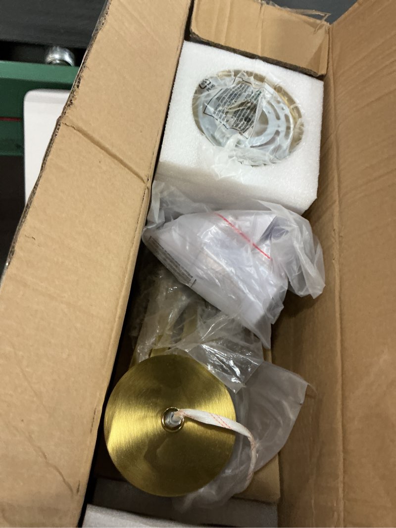 Condition photo showing Good Condition for 38" Gold Chandeliers for Dining Room, 8-Light Modern Farmhouse Chandelier Light Fixture, Brushed Brass Industrial Candle Lighting Hanging Ceiling for Living Room Bar Kitchen Island Lights 38"-8 Light, Gold
