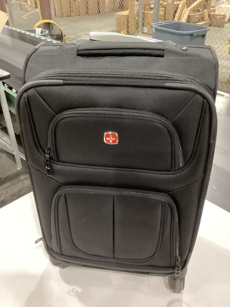 Condition photo showing Good Condition for SwissGear Sion Softside Expandable Luggage – Carry-On Suitcase with 360 Degree Wheels & Retractable Handle – 21 Inch, Perfect for 1-3 Night Trips – Black Carry-On 21-Inch Black
