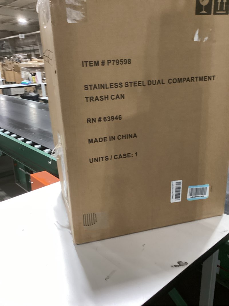 SIMPLI-Magic 16 Gallon (60L) Step Trash Can – Dual Compartment Kitchen Garbage Can with Waste & Recy