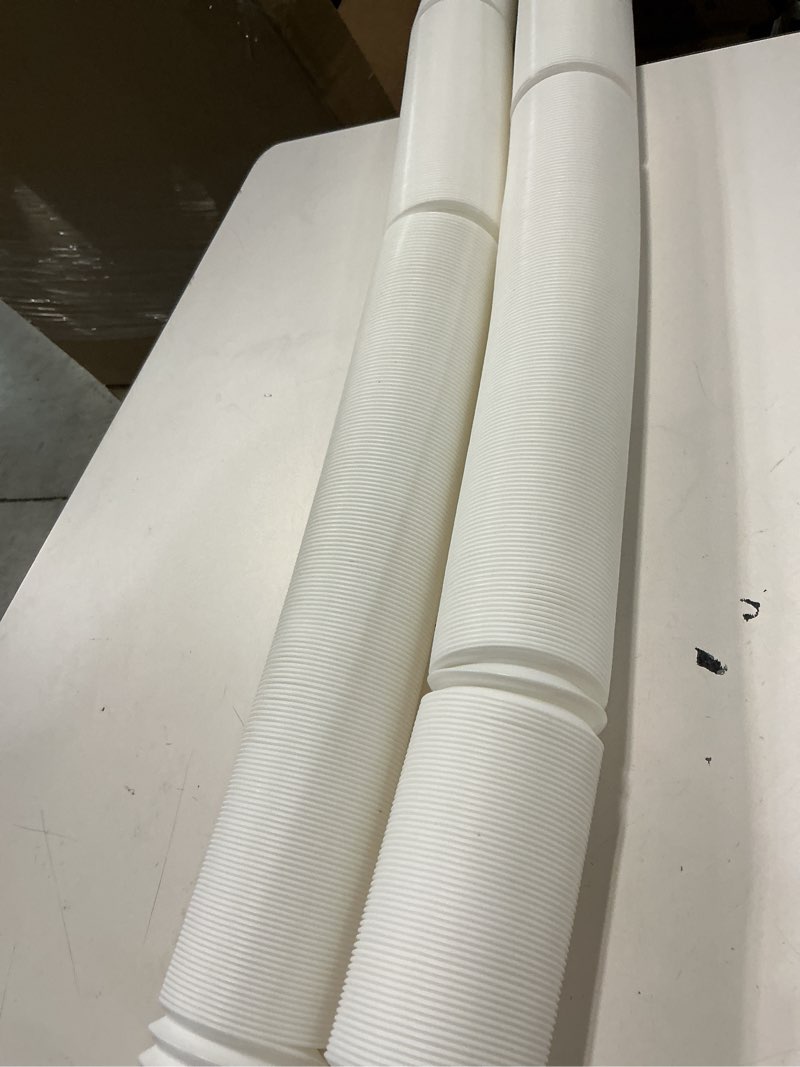 Condition photo showing As Is for prestantious 16.5ft long gutter downspout extensions, downspout extender drainage pipe for 2"×3" and 3"×4" downspout, outside diameter 3.1 inches, pipe stretched length 16.5ft (white-1 pack)