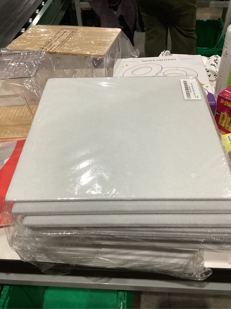 Condition photo showing New/Like New for Large Cork Board Felt Wall Tiles, 47"x35" 12 Pack Felt Bulletin Board Pin Board with 48 Safe Removable Adhesive Tabs, 60 Push Pins, Alternative Cork Board for Walls Home Office, White White 12 PACK