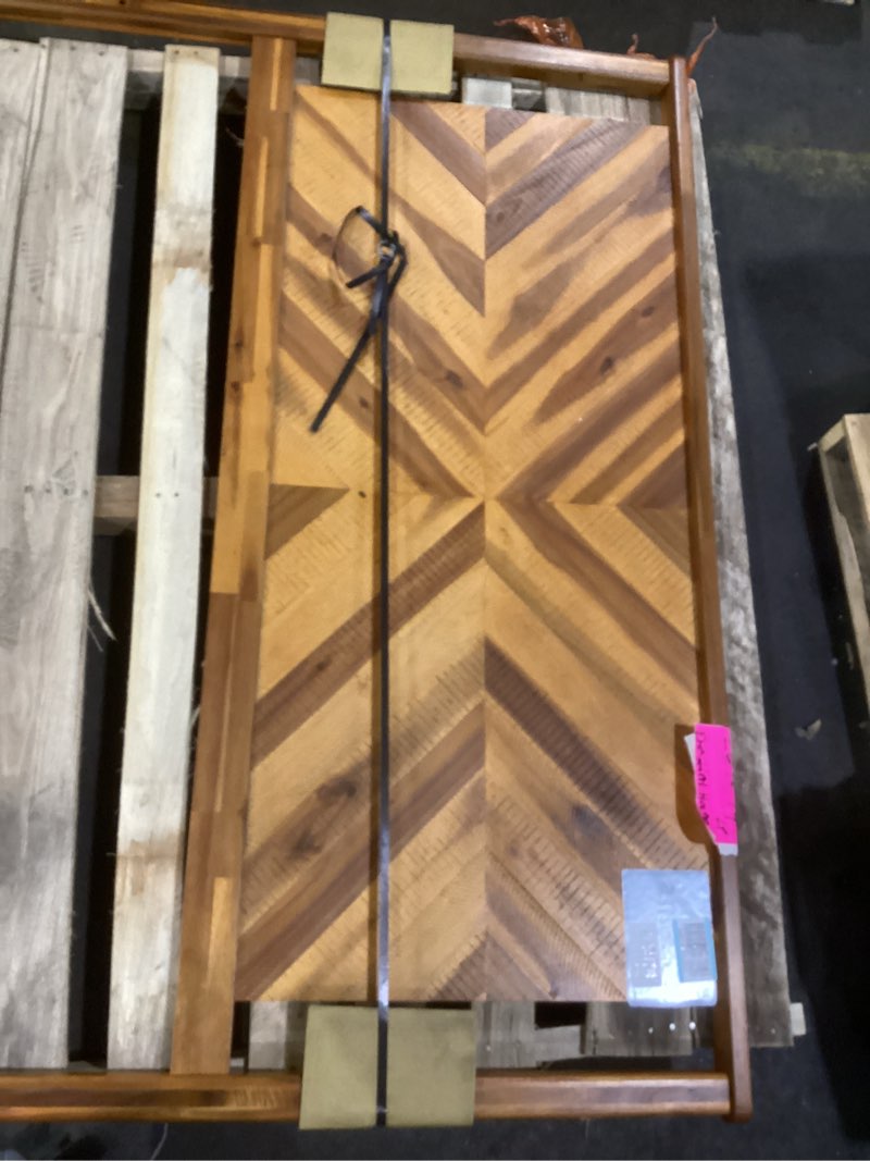 Condition photo showing As Is for Only headboard *Bme Vivian Headboard ONLY, Rustic & Scandinavian Style with Solid Acacia Wood, Easy Assembly, Queen, Rustic Golden Brown Vivian Headboard Rustic Golden Brown Queen US