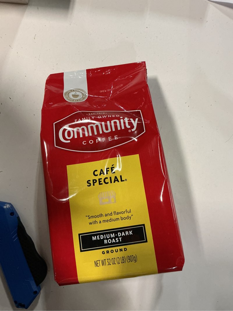Condition photo showing New/Like New for Bb 4/22/26 Community Coffee Café Special Blend Ground Coffee, Medium-Dark Roast, 32 Ounce Bag (Pack of 4) Café Special 32 Ounce (Pack of 4)
