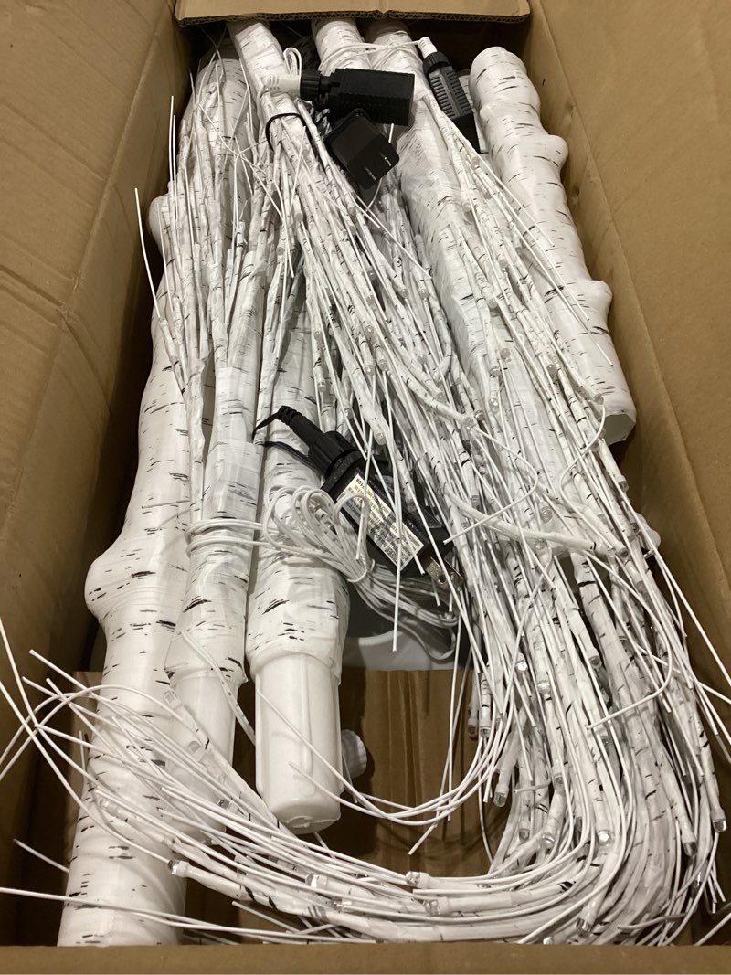 Condition photo showing New/Like New for Not tested Outdoor Christmas Decorations Lighted Birch Tree Set of 3, LED Warm White 4, 6 and 8 Feet, for Indoor Christmas Decor, Party, Garden, Yard, Wedding, Holiday