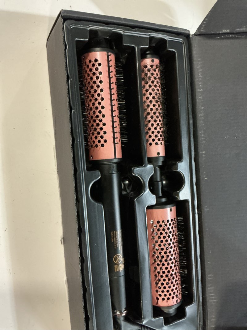 Condition photo showing As Is for Thermal Brush,5 Temps LCD Display Ceramic Tourmaline Heated Styling Brush Set - 3-in-1 Detachable Barrels (1.25/1.5/1.75 Inch),Heater for Versatile Hair Styling Curling Tongs?Black? Plastic