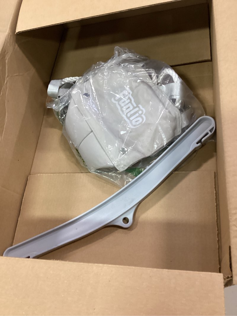 Condition photo showing Good Condition for FUNLIO Baby Jumper with a Ceiling Hook for 6-24 Months, Baby Door Jumper for Indoor/Outdoor Play, Infant Jumper Doorway with Adjustable Chain, Easy to Assemble & Store (with a Ceiling Hook)- Grey