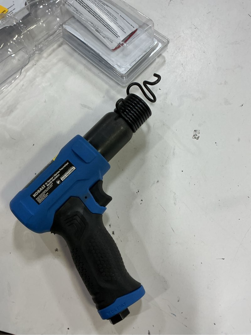 Condition photo showing As Is for (incomplete, missing 1-puece)kobalt air hammer with chisel