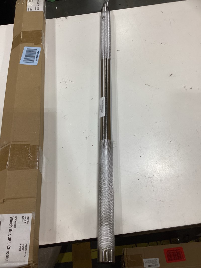 Condition photo showing Good Condition for keeper - 36” winch bar, chrome - use with bolt-on or weld style deep storage winch