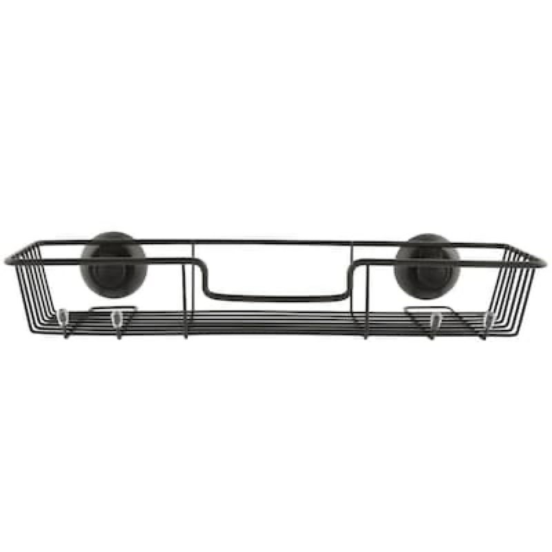 style selections black steel bathtub caddy 6.17-in x 5.512-in x 3.35-in