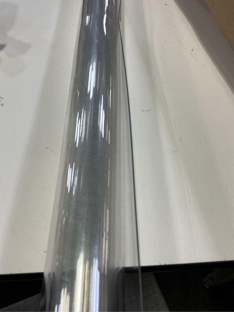 Condition photo showing As Is for Clear Plastic Dining Room Table Protector Tablecloth Desk Pad Mat 36x48 Inch Wooden Furniture Coffee End Office Conference Dinner Table Top Protection Countertop Cover Waterproof Rectangular PVC Vinyl Clear 36" x 48"