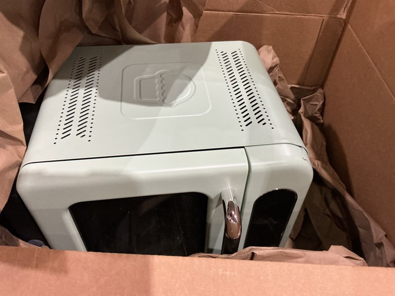 Condition photo showing As Is for similar. ciarra 8-in-1 air fryer steam oven countertop, 13qt mini toaster oven with steam, rapid steam, air fry, vapor bake, steam clean, bake, dried, ferment, white 13qt-white