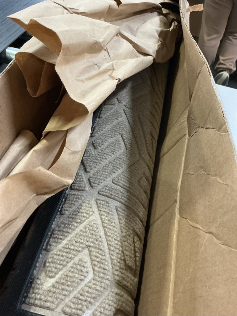Condition photo showing Good Condition for Yimobra Large Door Mat 47x24, All-Weather Waterproof Outdoor Mats for Front Door, Non Slip Rubber Doormat for Patio Proch Outside Entryway Indoor, Pale Khaki Pale Khaki 47x24 Inch