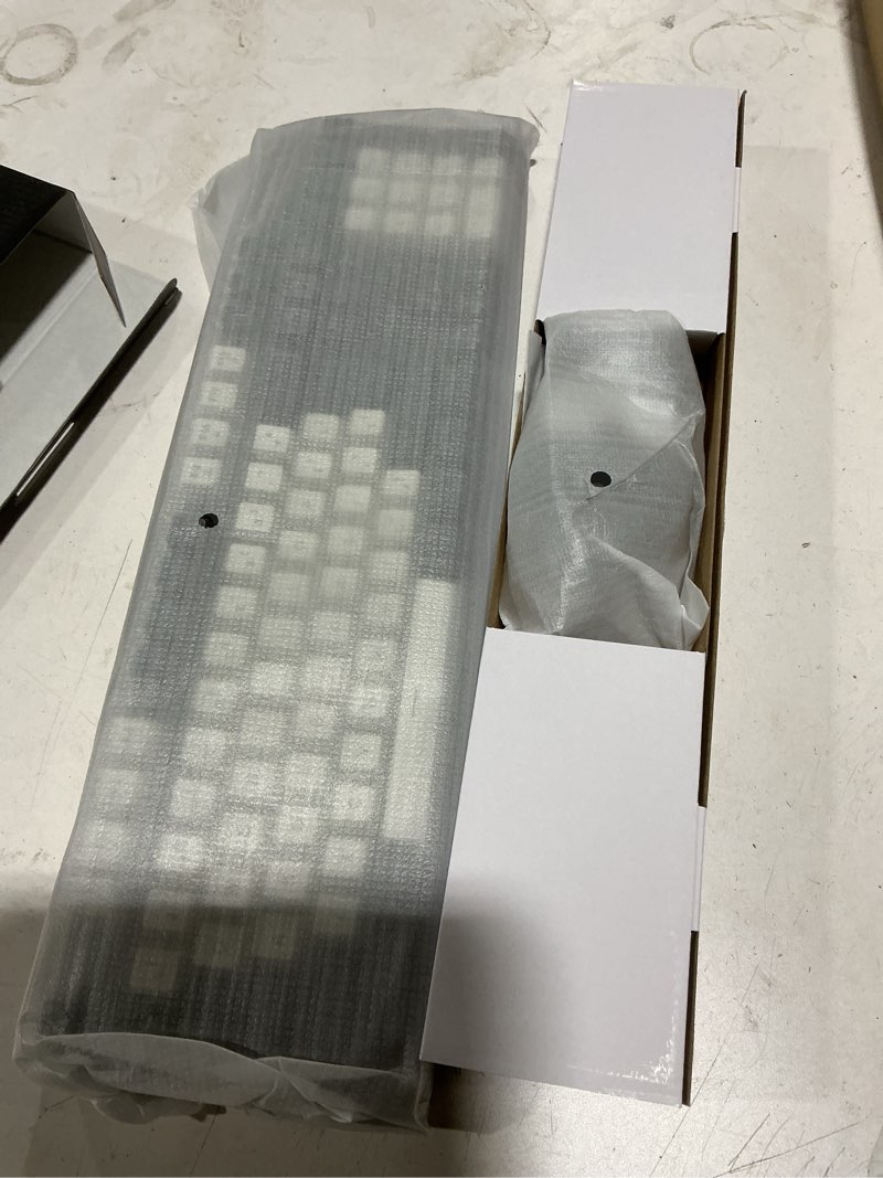 Condition photo showing New/Like New for redthunder k10 pro wireless gaming keyboard and mouse combo, rgb backlit rechargeable 3800mah battery, mechanical feel anti-ghosting keyboard + 7d 3200dpi mice for pc gamer(white gray) white-gray rgb