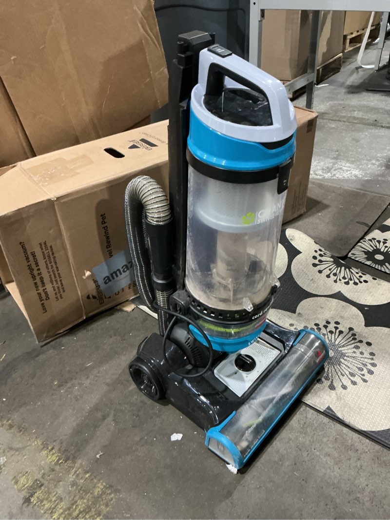 Condition photo showing As Is for Bissell 2254 CleanView Swivel Rewind Pet Upright Bagless Vacuum, Automatic Cord Rewind, Swivel Steering, Powerful Pet Hair Pickup, Specialized Pet Tools, Large Capacity Dirt Tank, Teal