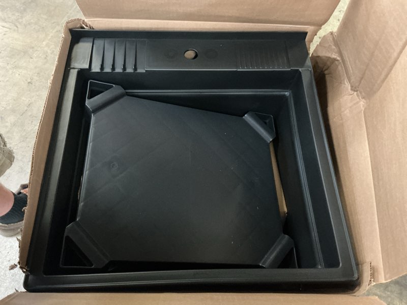 Condition photo showing As Is for project source 24-in x 24-in 1 -basin white freestanding utility tub with drain with faucet
