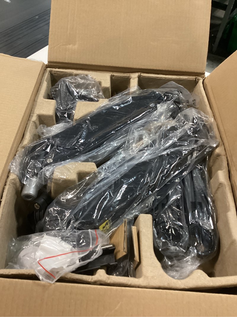 Condition photo showing Good Condition for mount pro dual monitor arm for max 49" ultrawide screens up to 44 lbs, heavy duty extra tall monitor desk mount, vertical stacked adjustable dual monitor mount, vesa mount 75x75mm/100x100mm