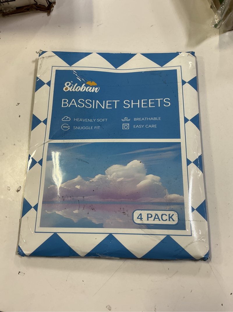Condition photo showing New/Like New for Baby Bassinet Sheets 4 Pack Compatible with 33" x 20" Mika Micky, Baby Delight, Dream On Me and Other Rectangle Bassinet Mattress, Ultra Soft & Skin Friendly, Washer & Dryer, Violet and Pink Violet and Pink for Mika Mikcy & Baby Delight & Bedside Sleeper