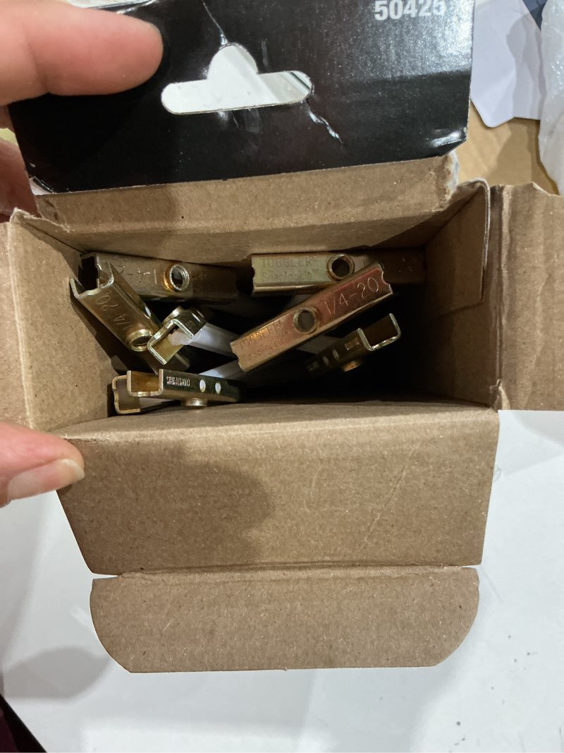 Condition photo showing As Is for toggler 1/4 in. d x 3-5/8 in. l round zinc-plated steel toggle bolt 10 pk