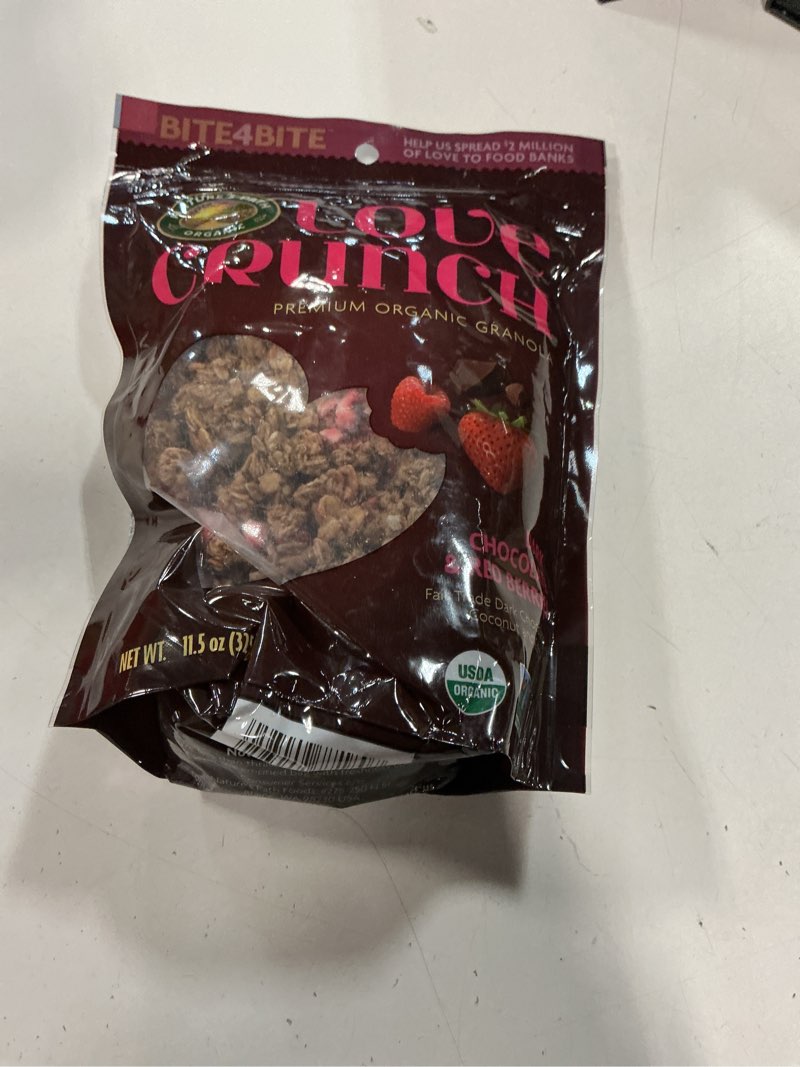 Condition photo showing Good Condition for (Jan / 2026 ) Love Crunch Organic Dark Chocolate and Red Berries Granola, Non-GMO, Fair Trade, by Nature's Path, 11.5 Ounce(Pack of 1)