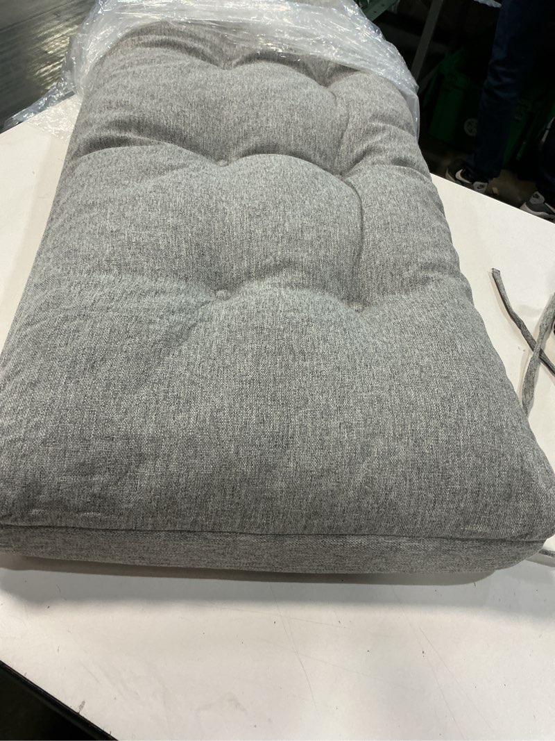 Condition photo showing Good Condition for bench cushion for indoor furniture 46.5 x 19 inch rectangle bench seat cushion for bay window entryway bench thick textured chair cushion with non-slip backing 1 pack, light grey light grey 1