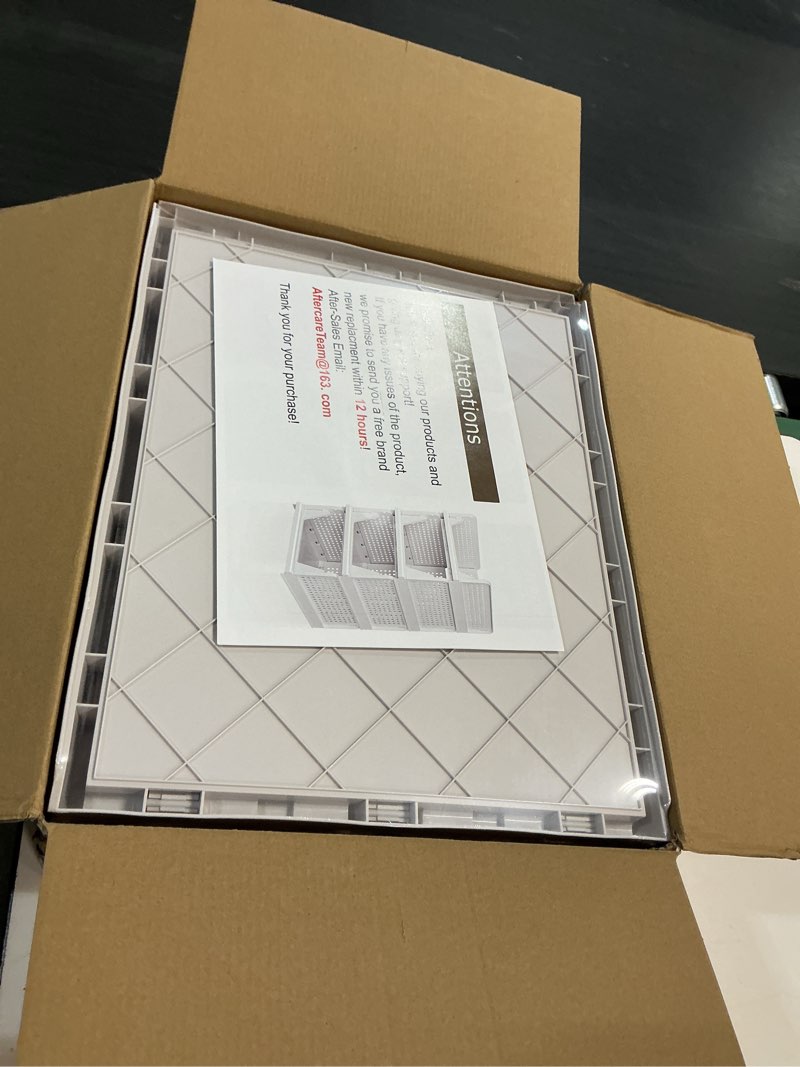 Condition photo showing New/Like New for ctsnslh 5 pack closet organizers storage box, closet storage stackable storage bins, plastic drawer basket for wardrobe cupboard kitchen bathroom office, white 5 pack-l