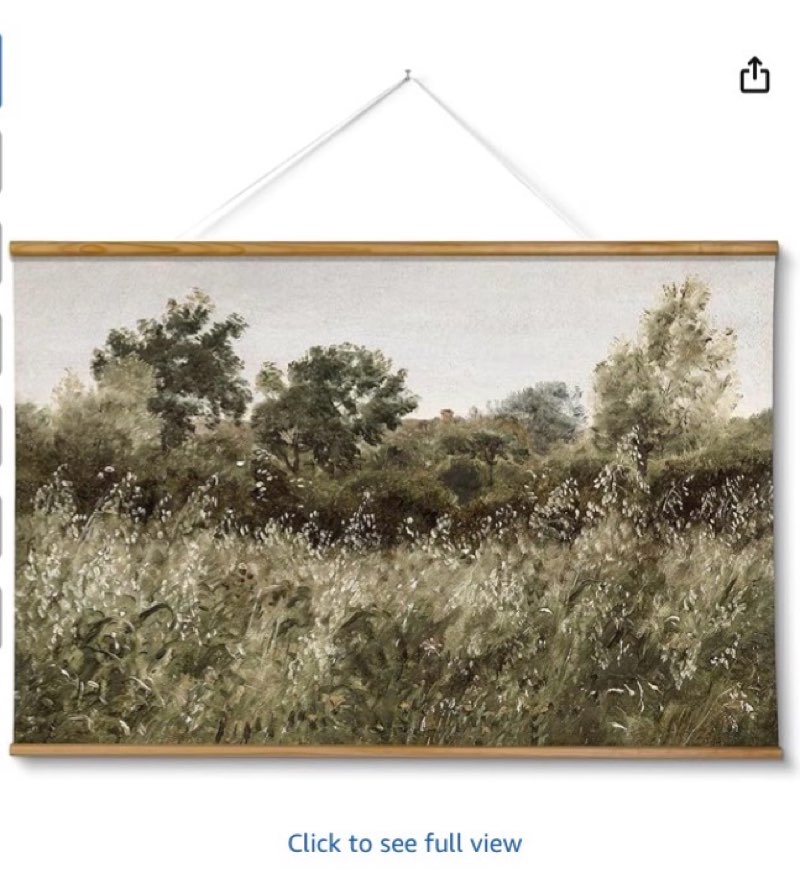 ARPEOTCY Extra Large Vintage Framed Wall Art, 36x54 Inch Farmehouse Retro Meadow Landscape Hanging Framed Canvas Wall Art, Large Rustic Home Decor for Living Room Office Bedroom Above of Bed