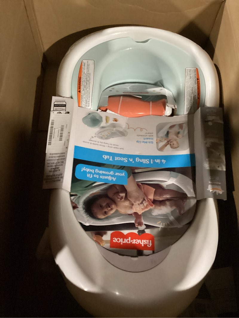 Condition photo showing New/Like New for Fisher-Price™ Baby to Toddler Bath 4-in-1 Sling 'N Seat Tub with Removable Infant Support and 2 Toys, Summer Blossoms Light Pink