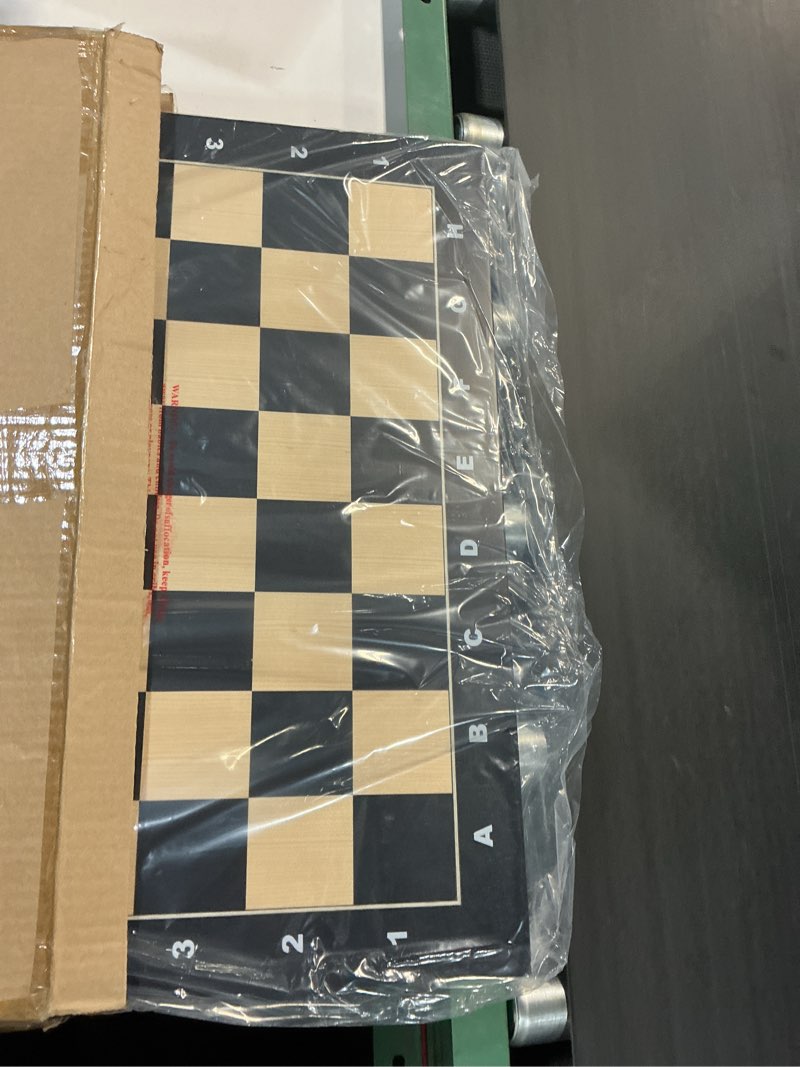 Condition photo showing Good Condition for gse games & sports expert professional tournament chess board only, beech & black maple inlaid chessboard, portable chess board for beginners, kids, adults (large: 19"/ square: 2" black) #5 beech & black maple