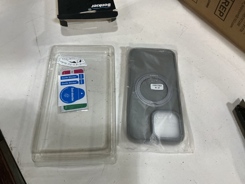 Condition photo showing New/Like New for for iphone 16 pro max case with screen protector & lens protector [15 ft military drop protection] magnetic kickstand compatible with magsafe slim translucent case (titanium grey) iphone 16 pro max titanium grey