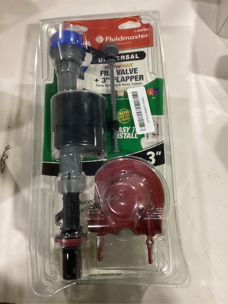 Condition photo showing New/Like New for Fluidmaster K-400H-040-T5 PerforMAX Fill Valve and 3-Inch Flapper Toilet Repair Kit, Multicolor Universal, for 3 In.