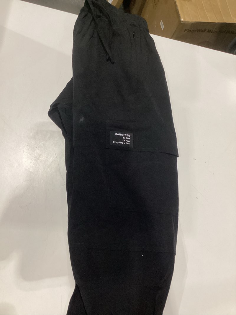 Condition photo showing Good Condition for sangtree women's cargo jogger pants,lightweight quick dry water resistant outdoor safari hiking joggers with pockets hunting sporty,quick dry-black,m