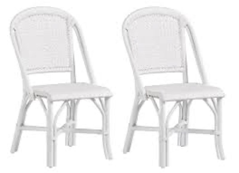Pericles Rattan Side Chair in White
