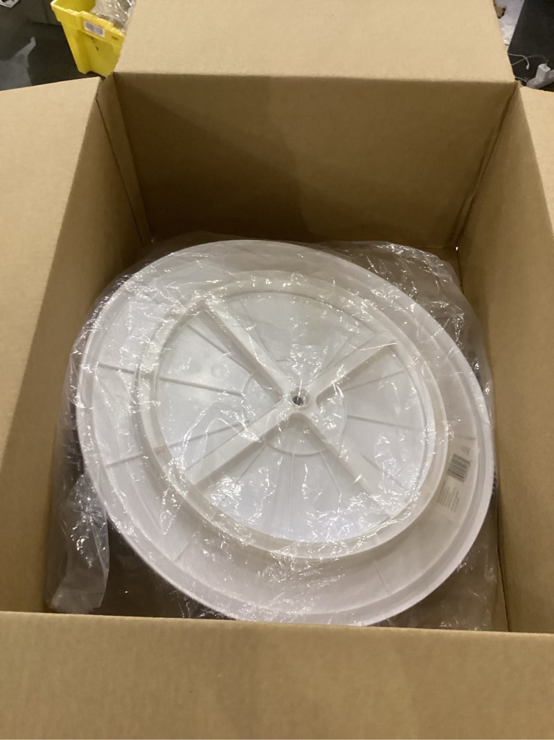 Condition photo showing New/Like New for Copco 18-Inch Lazy Susan Turntable Organizer, Non-Skid Pantry or Cabinet Spinner for Spices, Condiments, and Bottles, Durable White/ Gray Design White/Gray