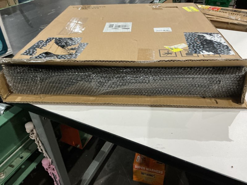 Condition photo showing As Is for dented camping table with mesh desktop, lightweight & portable folding grill table, height adjustable metal outdoor table for camp, cooking, bbq, rv, picnic-4 ft black l: 47.24\"l x 23.62\"w x 16.5\"h/26\"h