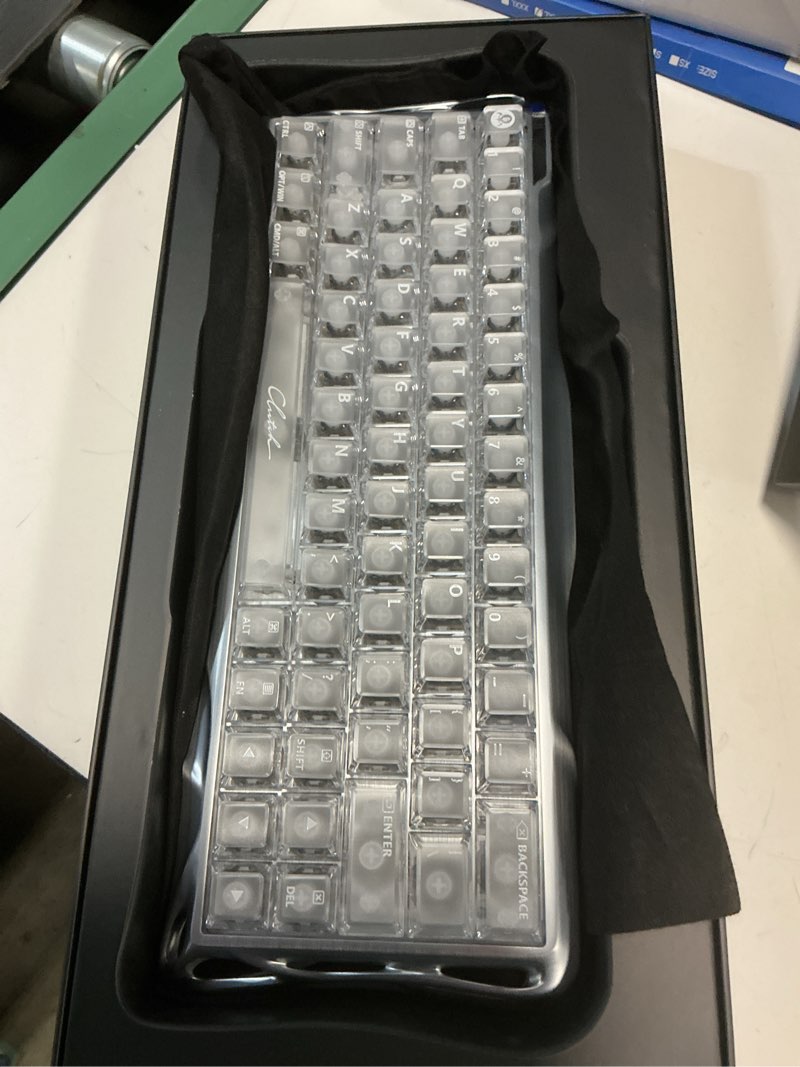 Condition photo showing Good Condition for gravastar mercury v60 pro 60% he magnetic gaming keyboard, true 8khz polling rate, 0.125ms latency, dynamic rapid trigger, 0.005mm adjustable actuation, full aluminum frame silver frost
