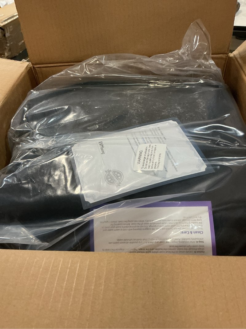 Condition photo showing Good Condition for RVMasking Upgraded 1200D T-Top Boat Cover 100% Waterproof Heavy Duty Tear-Resistant Polyester with Motor Cover for Center Console Boat with T TOP Roof, 20'-22' Long Beam Width up to 106", Black Length:20'-22', Beam Width up to 106" Black