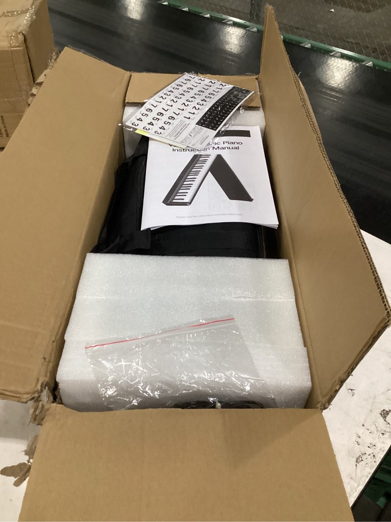 Condition photo showing New/Like New for portable piano keyboard 88 keys: terence folding digital piano portable semi-weighted keyboard with bluetooth, 128 tones & silent mode for adults, beginners to pros v20 ebony