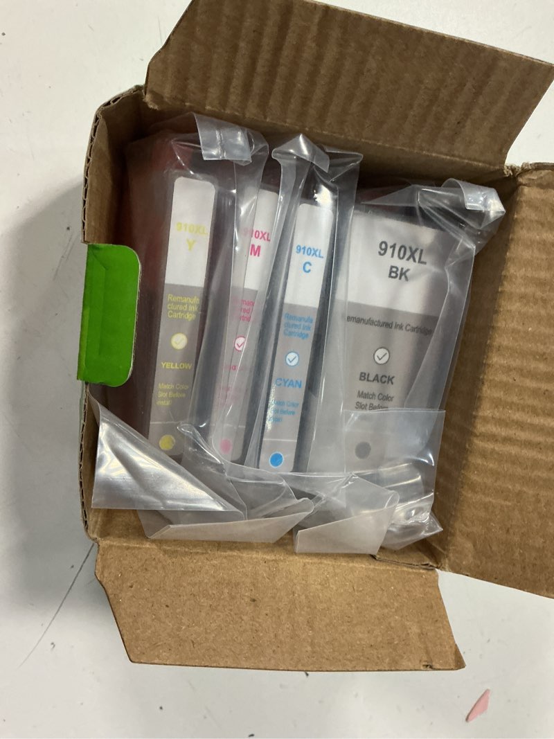 Condition photo showing New/Like New for 910xl high yield ink cartridges combo pack (black/cyan/magenta/yellow 4-pack) compatible for hp 910xl hp910 hp910xl replacement for office jet pro 8020 8025 8028 8010 officejet 8015 8022 printers